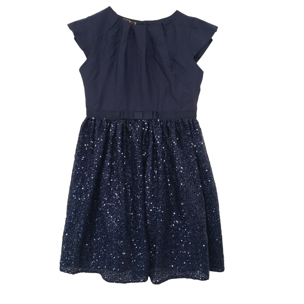 Baker By Ted Baker Navy Blue Sequin Sparkly Dress Size 11 Party Glam Cocktail